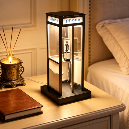 ☎️✨ Vintage Telephone Booth Night Lamp – Cozy Decorative Table Light for Home & Gifts