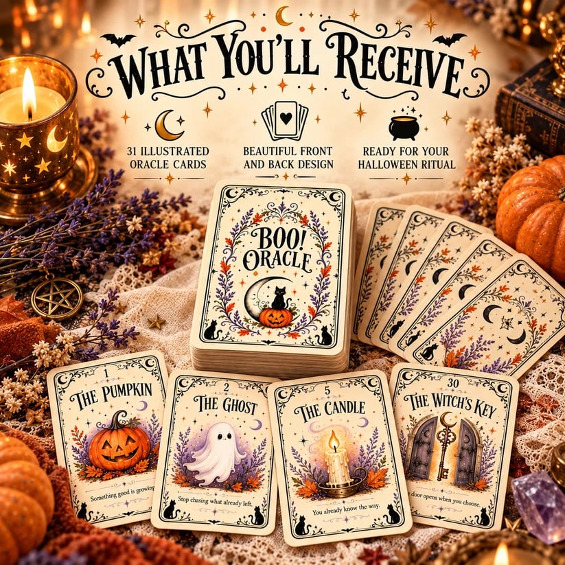 🎃 31 Nights of Halloween Oracle Deck – Sweet & Spooky Daily Messages 🔮