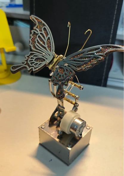 Mechanical Winged Insect 3D Metal Model Kit Steampunk Kinetic Sculpture with Moving Wings