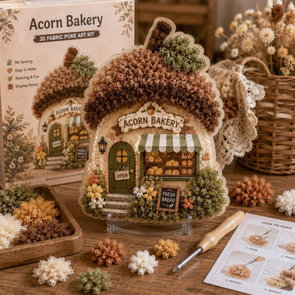 🏡🧵 3D Fabric Poke Art Cottage Kit – Create Your Own Cozy Cottage Decor ✨