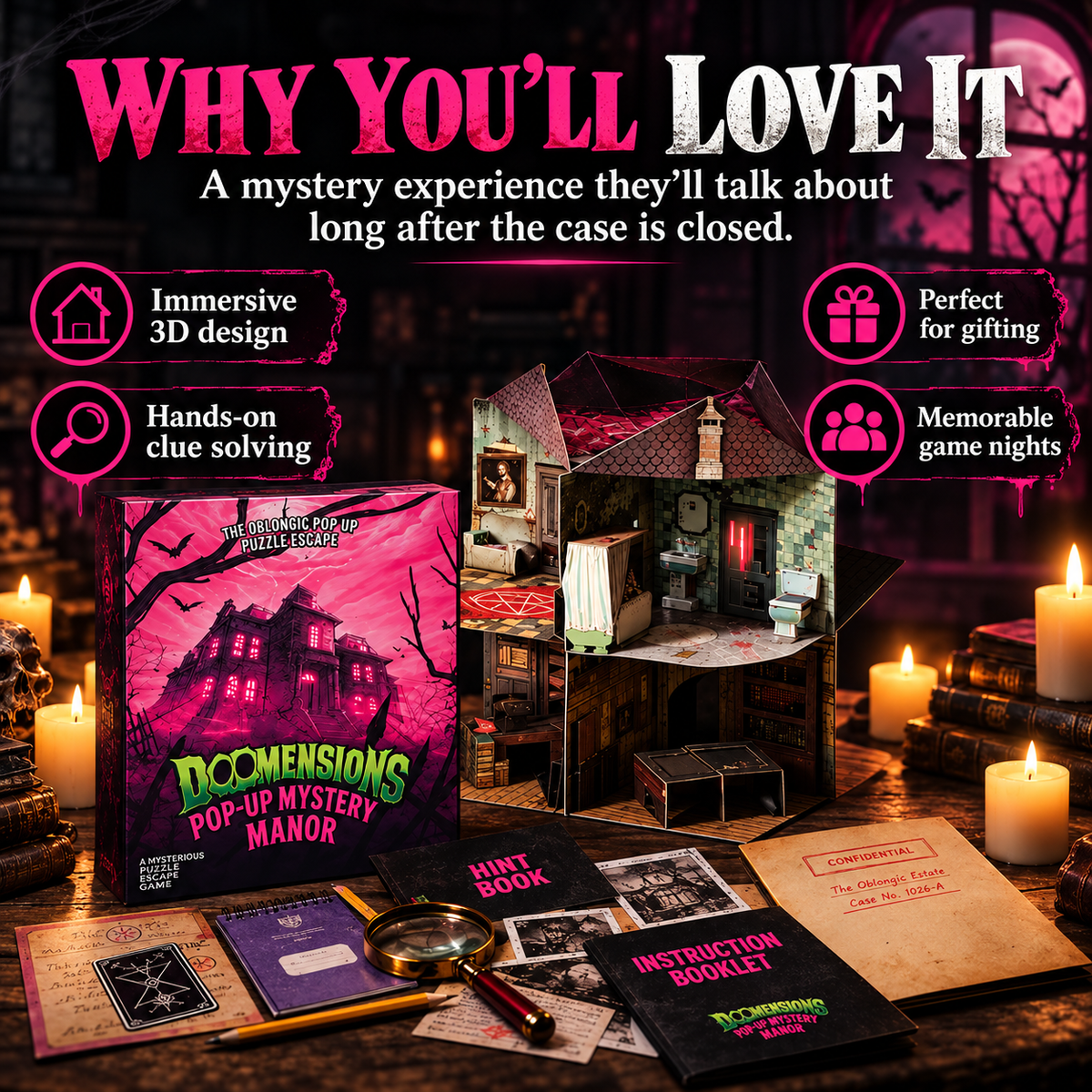 🔎 3D Pop-Up Mystery Manor – Immersive Murder Mystery Investigation Game