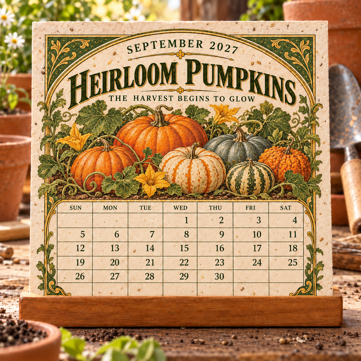 🌻 2027 The Heirloom Garden Plantable Seed Calendar