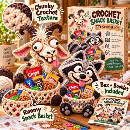 😂 Snack Attack Squad™ – DIY Crochet Funny Animal Snack Basket Collection