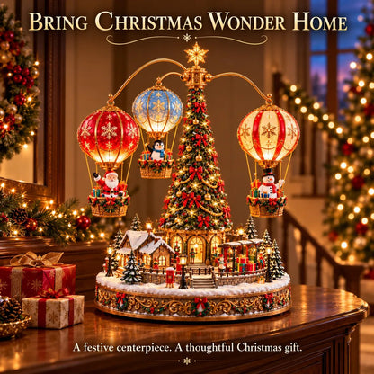 🎈 Santa’s Sky Journey – Animated Christmas Balloon Village with Lights