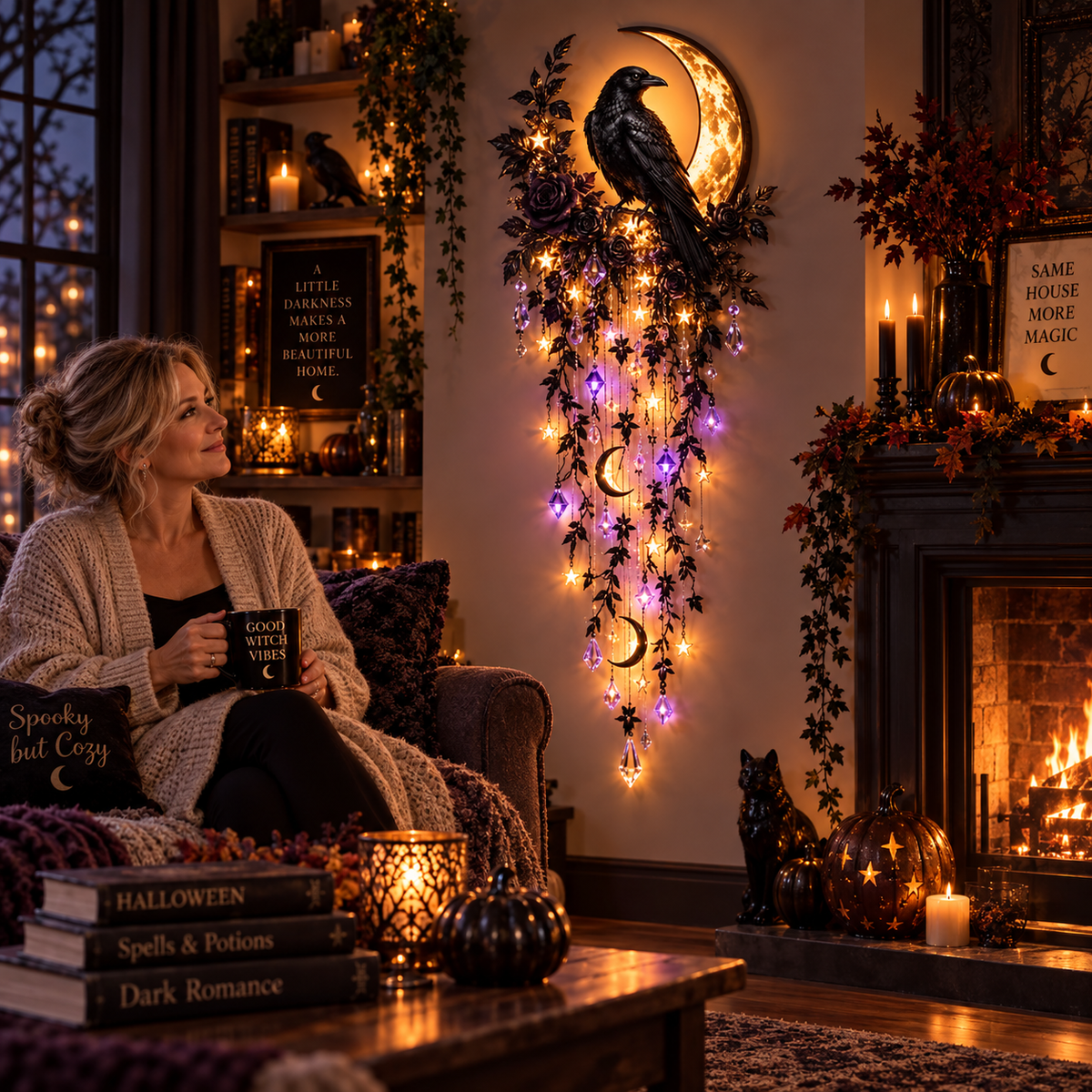 🎃✨ Elegant Halloween Cascade Wall Lights – Spooky Glowing Holiday Decor 👻