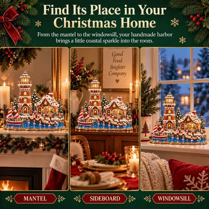 ✨ Christmas Lighthouse Pearl Diamond Painting Kit – DIY Holiday Decor