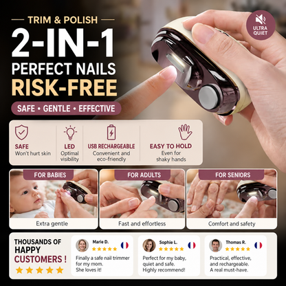 ✂️ 50% OFF! Smart 2-in-1 Electric Nail Clipper & Polisher 💅