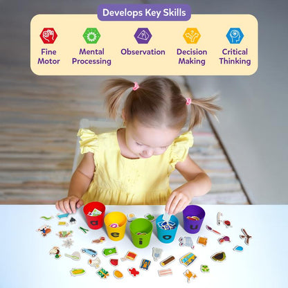 📚 Phonics Vowel Sorting Game – 100+ Picture Pieces for Ages 4–7