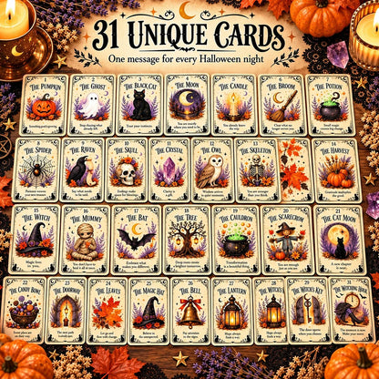 🎃 Sweet & Spooky Halloween Oracle Deck – 31 Daily Spooky Messages for October