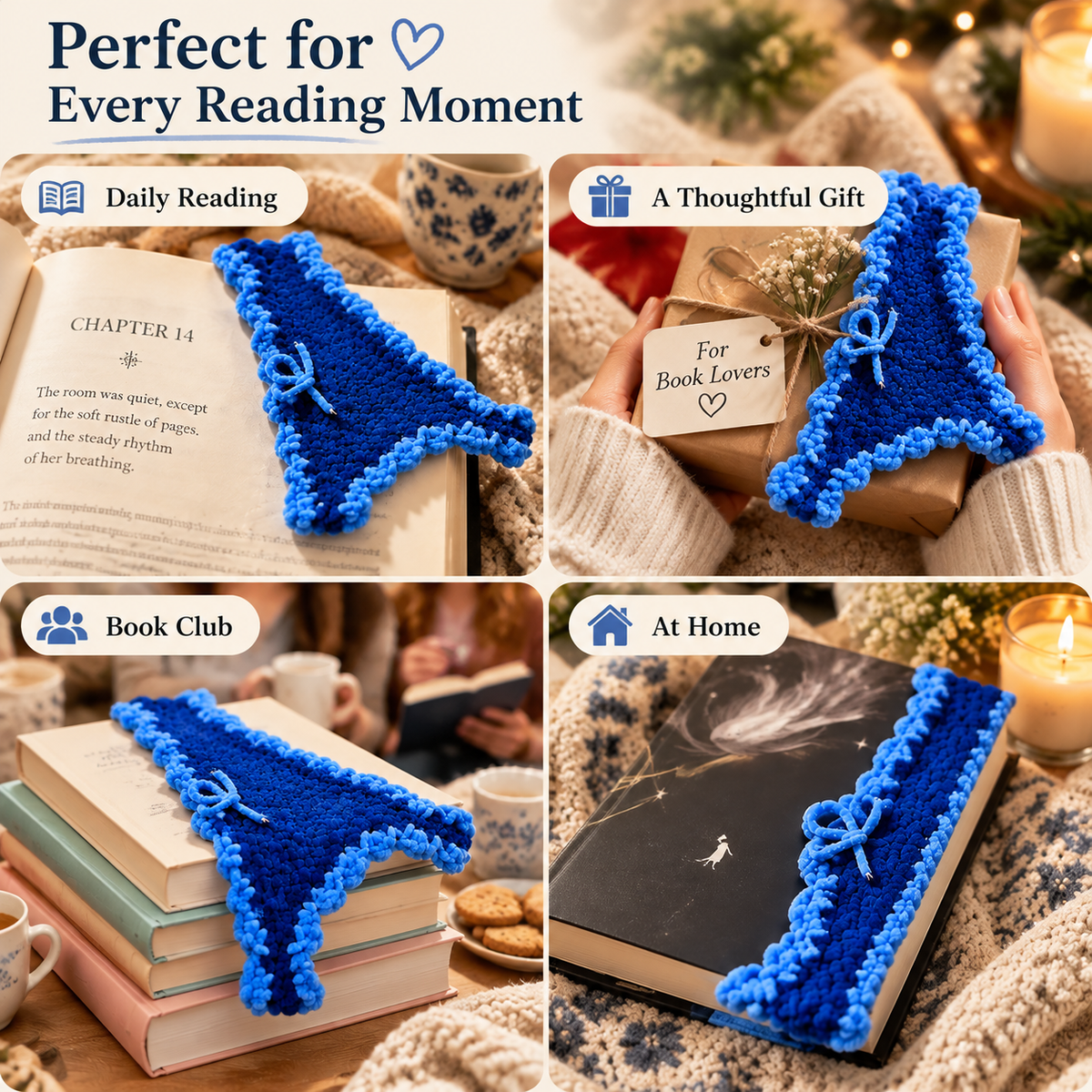 Handmade Crochet Bookmark | Cozy Book Lover Gift