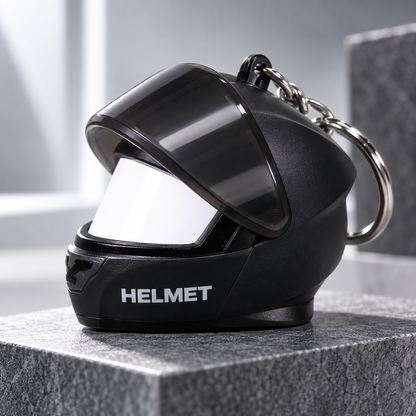 🏍️ Biker Helmet Light Keychain – Mini Motorcycle Rider Keyring ✨