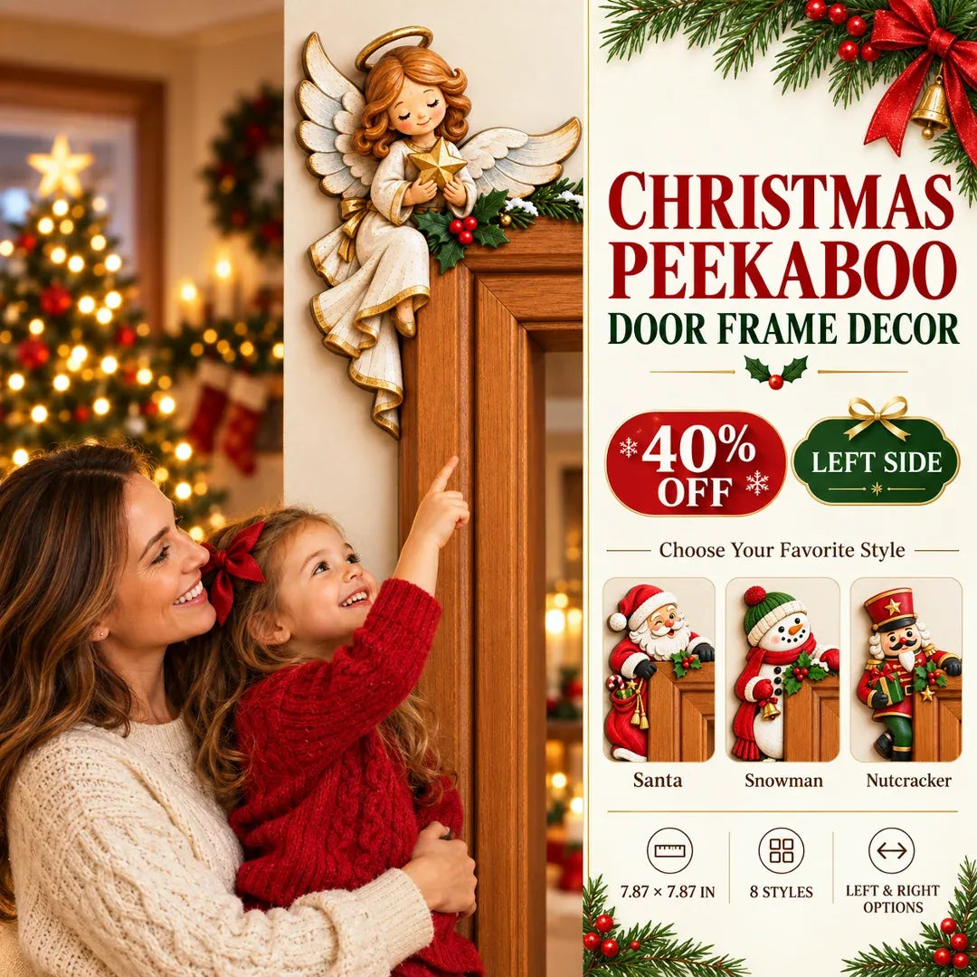 ⏳ Last Day 50% OFF 🎄 3D Christmas Peekaboo Door Frame Decor – 8 Festive Designs ✨