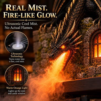🐉 MistWyrm Dragon Diffuser – Glowing Dragon Mist for Fantasy Bookshelf Decor