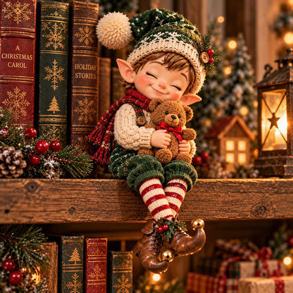 Adorable Christmas Elf Shelf Sitter Figurine
