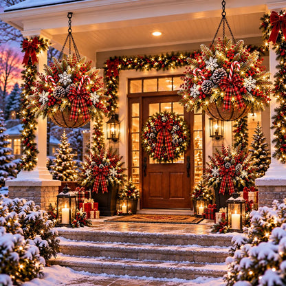 🎄 Last Day: 33% OFF – Pre-Lit Christmas Hanging Basket | Warm LED Lights & Weather-Resistant Holiday Decor ✨