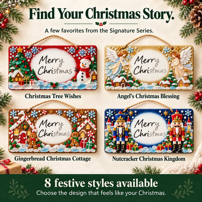 🎄✨ DIY Sea Glass Christmas Hanging Sign Kit – 8 Festive Designs & Personalized Holiday Decor ✍️