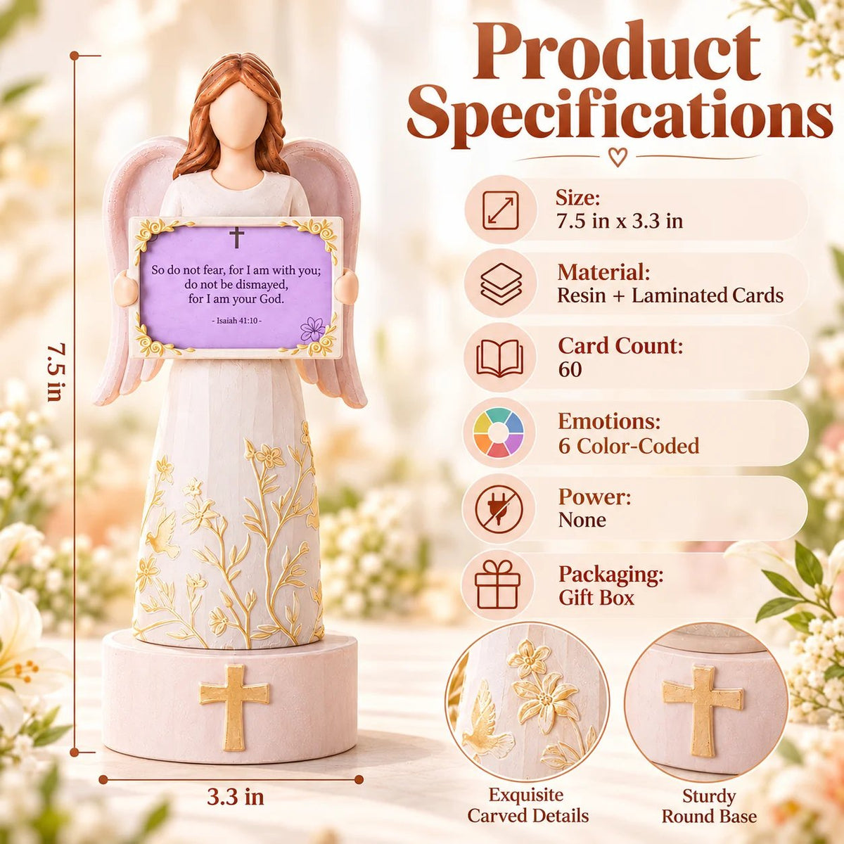 🙏✨Hand-Crafted Angel Figurine with Color-Coded Bible Verse Cards & Storage Box 🕊️🎁(📦Buy 2 Free Shipping)