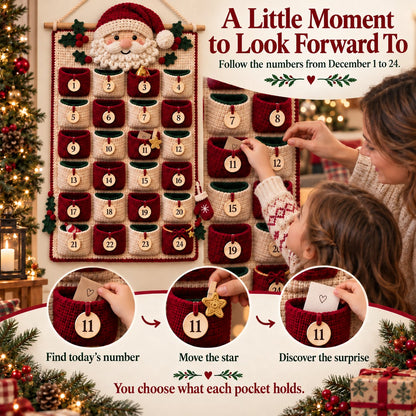🎄 DIY Crochet Advent Calendar Kit – 24 Refillable Pockets & 4 Christmas Designs 🧶 | 45% OFF