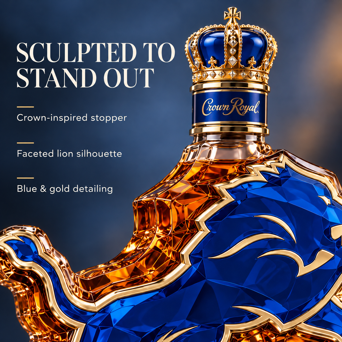 🦁🏈 Crown Royal Detroit Lions Commemorative Whiskey Bottle – Celebrating Detroit’s Football Legacy 🥃