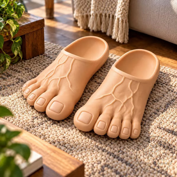 🤘👣 Giant Barefoot Novelty Slides – Funny Oversized Foot Slippers for Parties & Gag Gifts