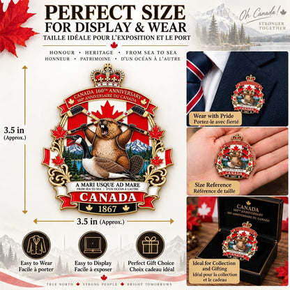 🍁 Canada 160th Anniversary 3D Enamel Tribute Badge – “A Mari Usque Ad Mare” 🇨🇦