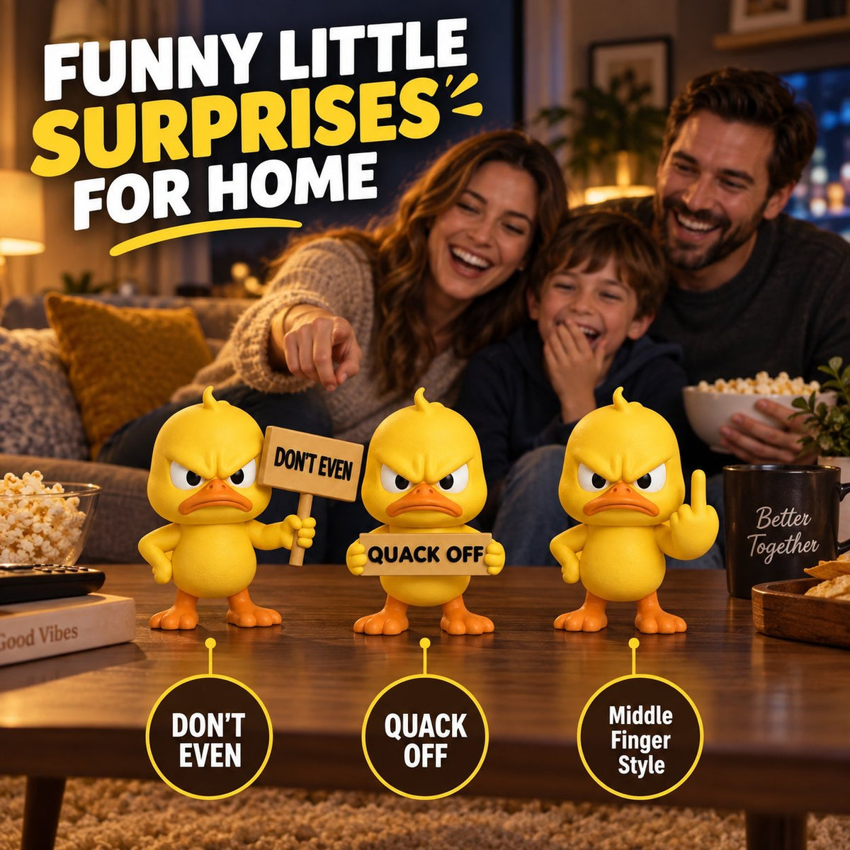 🦆 Angry Duck Desk Figurines – Sarcastic Funny Decor for Office & Home