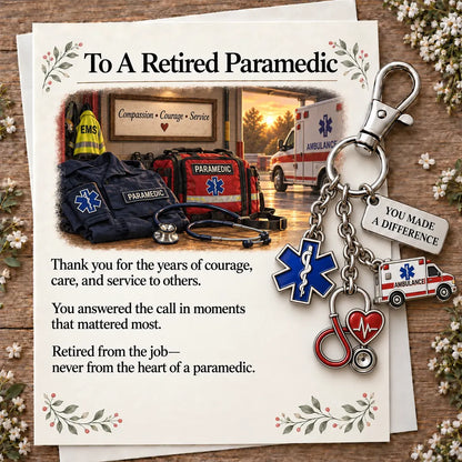 ✨ You Make a Difference Retirement Gift Set – Career Keychain & Matching Card