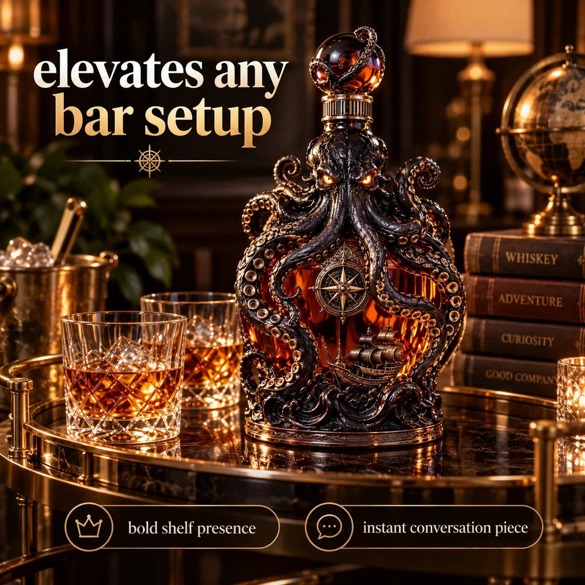 Dark Abyss Kraken Decanter – Sculpted Collector Bottle for Home Bar & Gifting