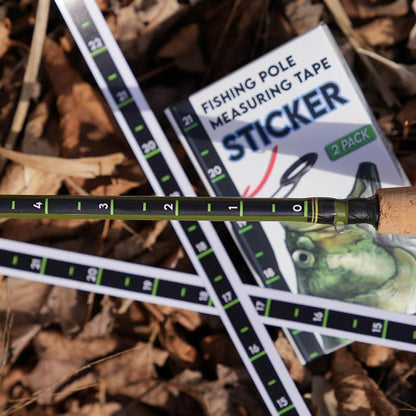 🎣Fishing Pole Measuring Tape Sticker - 24 Inch Ruler Decal to attach to Fishing Rod (2 Pack)
