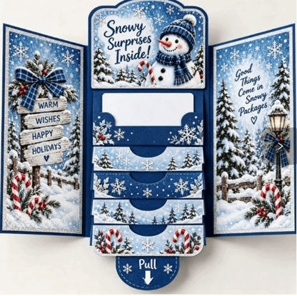 🎄 50% OFF – 4PCS Waterfall Christmas Gift Card Booklet | Fun Pull-Out Surprise 🎁✨