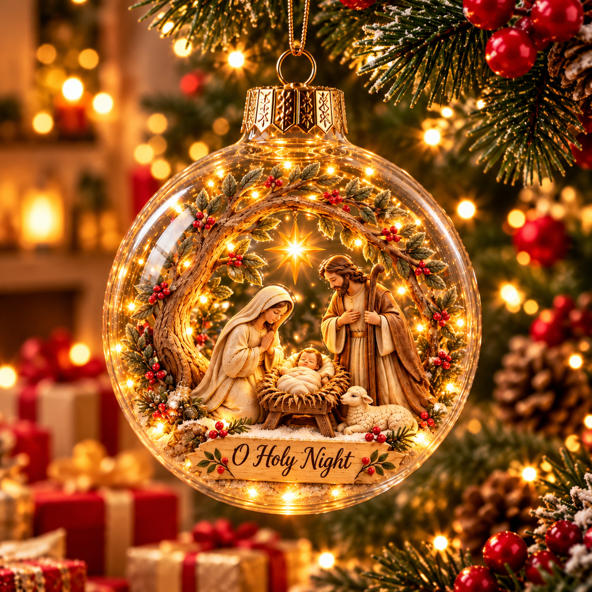 ✝️Christian Nativity Christmas Ornaments – 7-Piece Jesus Birth & Holy Night Collection