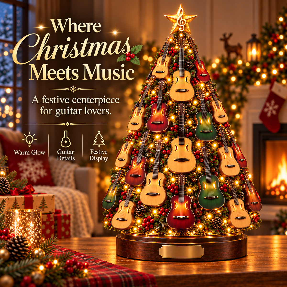 🔥 Last Day 50% OFF 🎸 Musical Guitar Christmas Tree Light