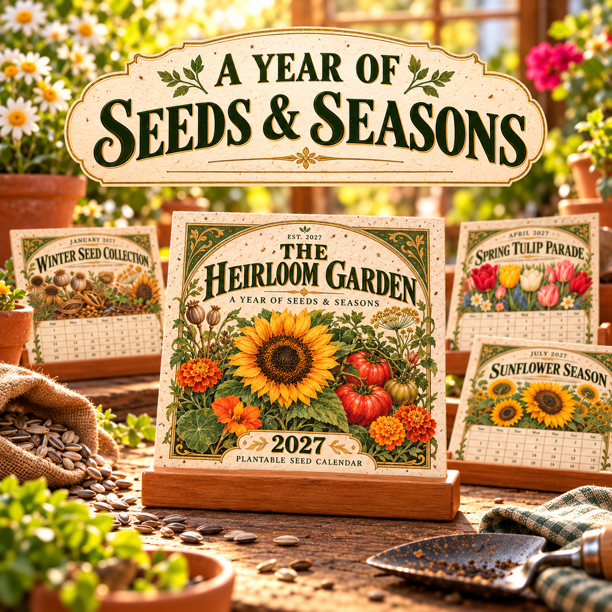 🌻 2027 The Heirloom Garden Plantable Seed Calendar