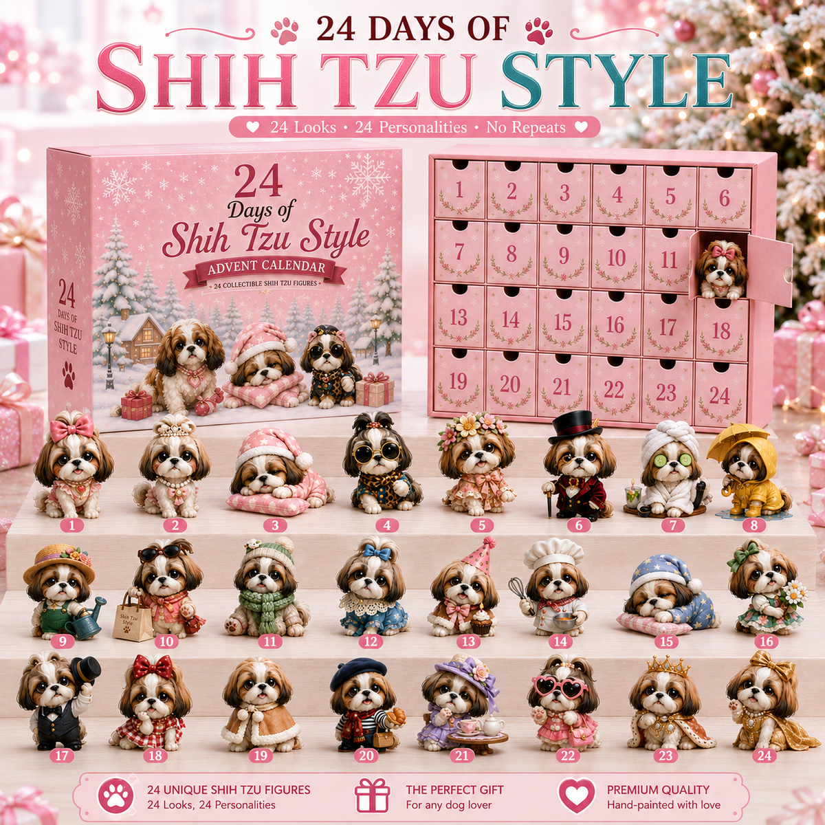 24 Days of Shih Tzu Style Advent Calendar – 24 Unique Collectibles