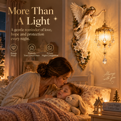 👼✨ Guardian Angel Crystal Light – Warm Glow & Elegant Home Decor