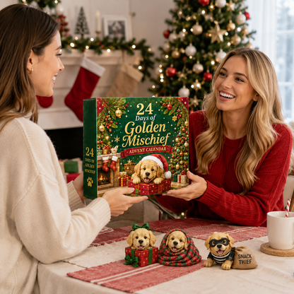 🎄 24 Days of Golden Mischief Advent Calendar – 24 Unique Golden Retriever Collectibles