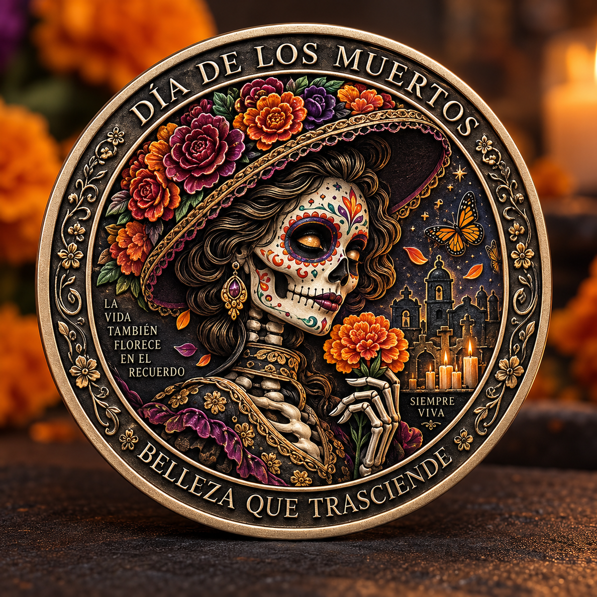 💀🌼 Day of the Dead Commemorative Coin Collection – Collectible Tribute Edition ✨
