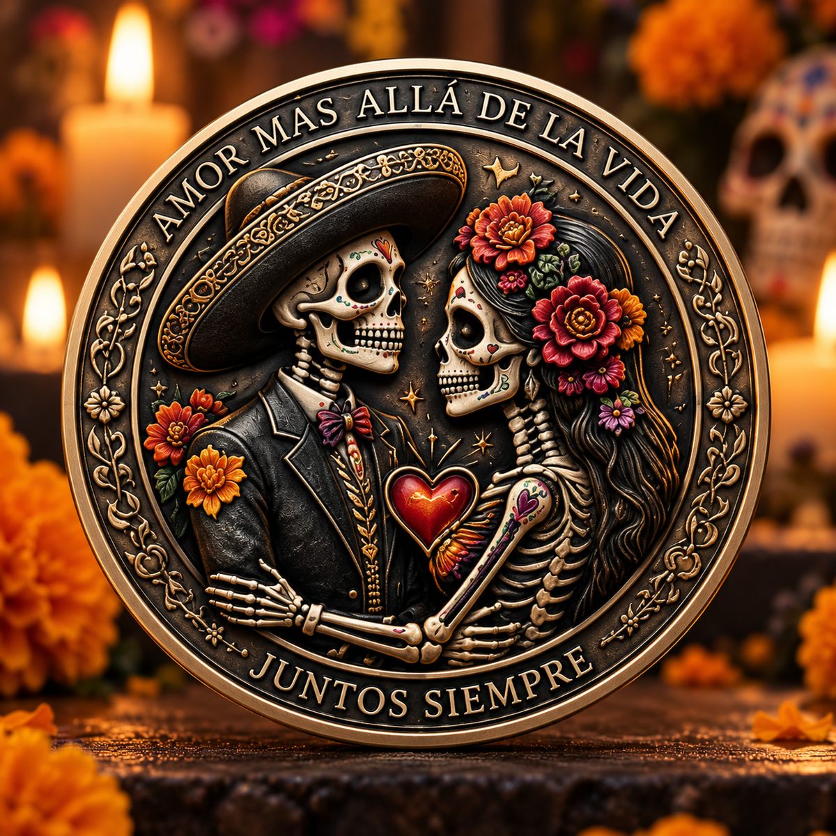 💀🌼 Day of the Dead Commemorative Coin Collection – Collectible Tribute Edition ✨