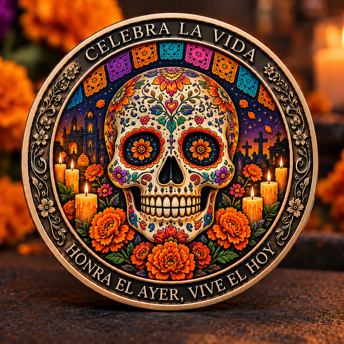 💀🌼 Day of the Dead Commemorative Coin Collection – Collectible Tribute Edition ✨