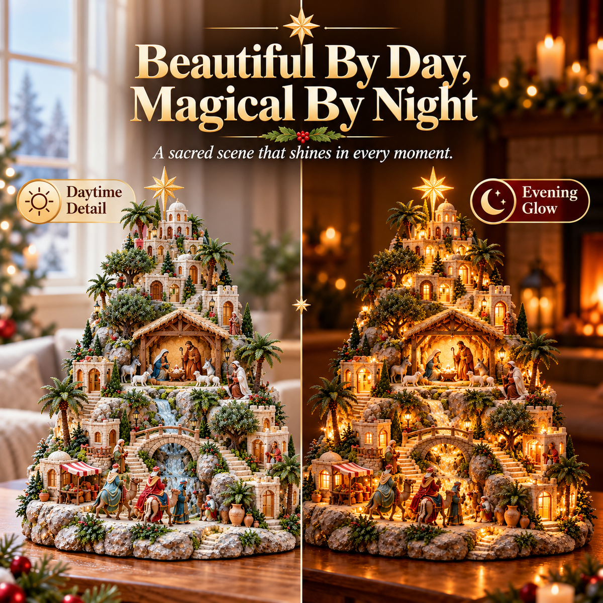 ✨ Lighted Bethlehem Nativity Village — A Glowing Christmas Story of Faith & Hope ✝️