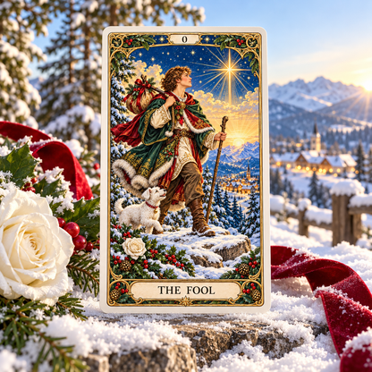 Limited Edition 49% OFF🎉-🔮Christmas Tarot Deck – 78 Festive Cards with Guidebook & 12-Day Reflection Guide