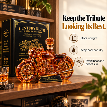 🏍️ Century Rider Heritage Reserve – 100 Years of the Open Road Commemorative Whiskey Decanter 🥃