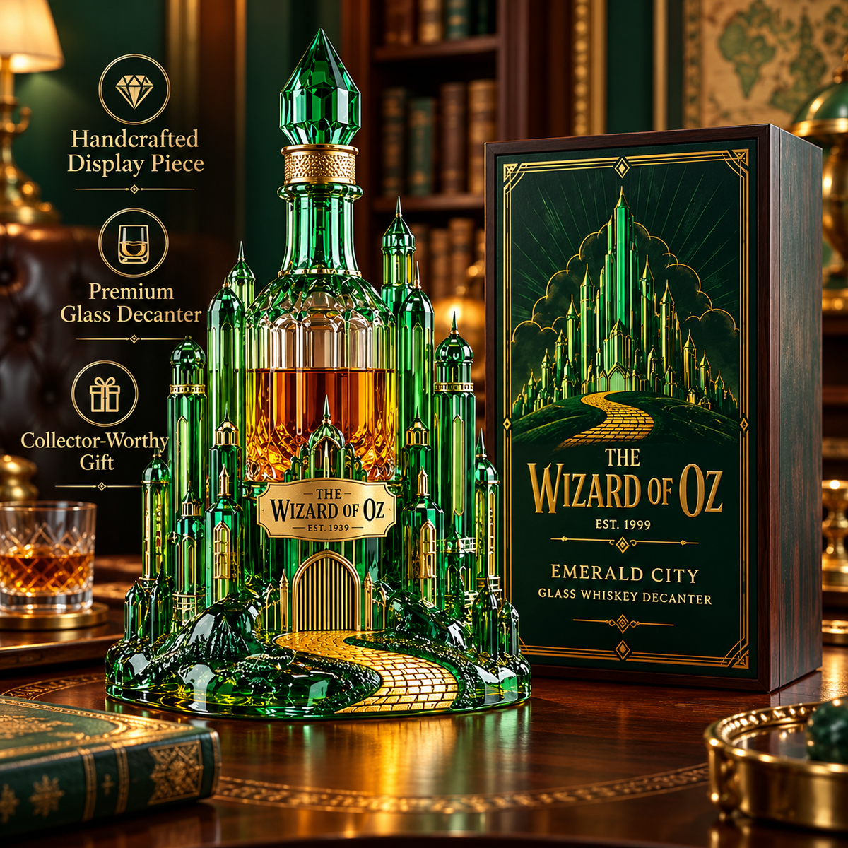 Emerald City Glass Whiskey Decanter