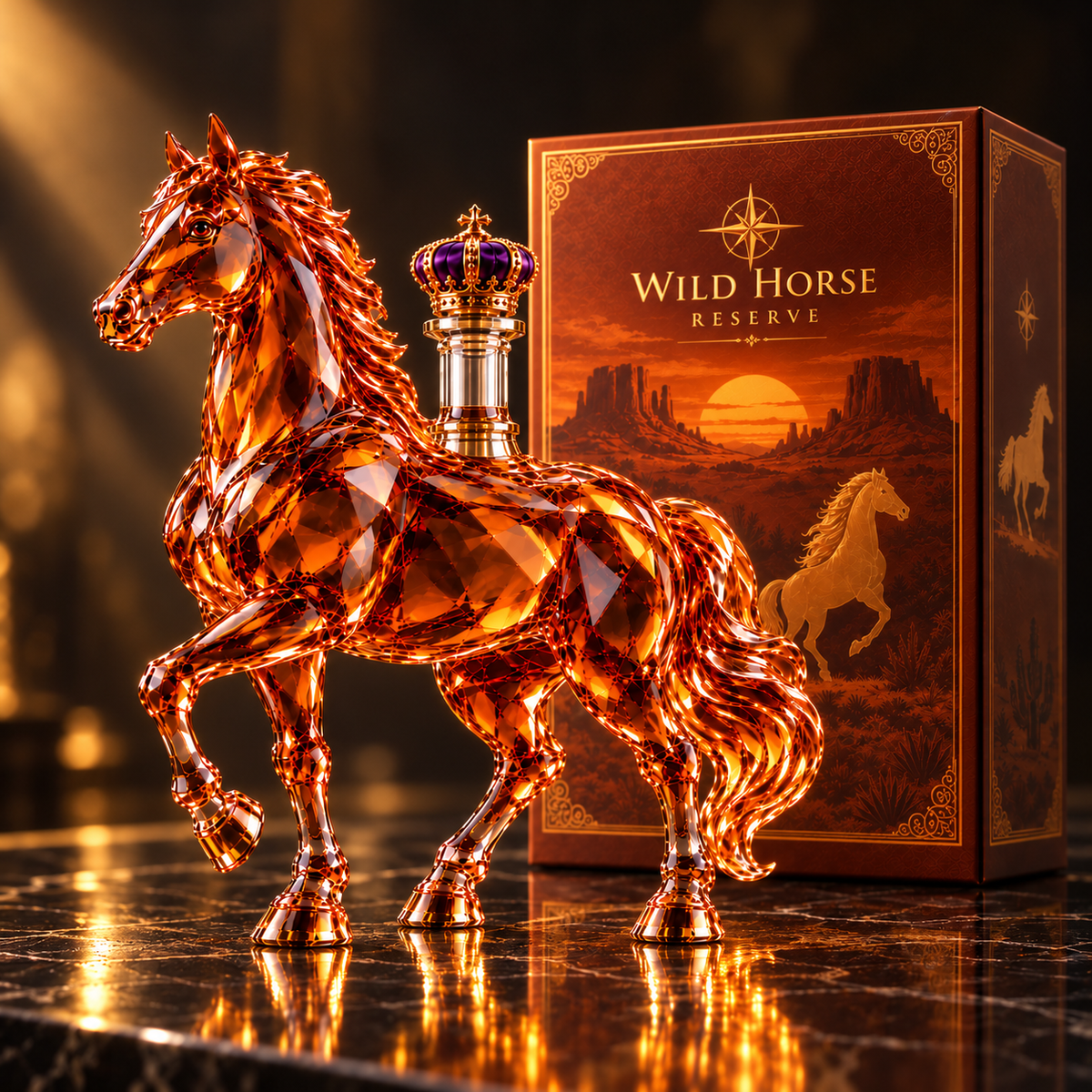 👑 Wild Horse Reserve Whiskey Bottle