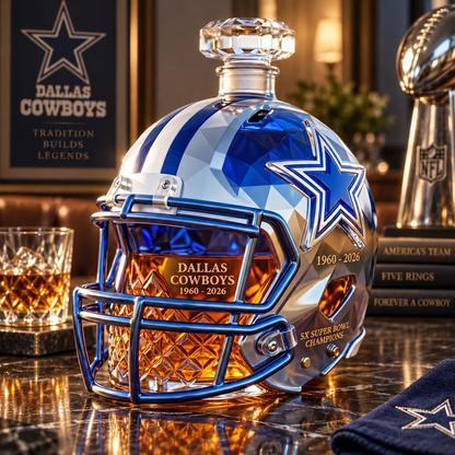 ⭐DALLAS 66th Anniversary Helmet Whiskey Bottle