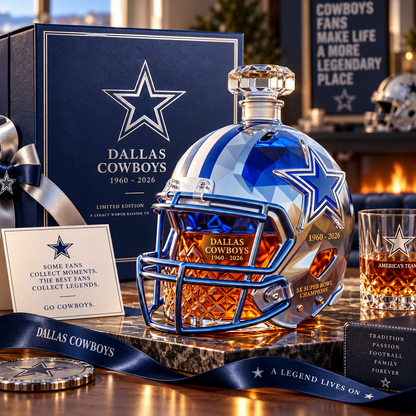⭐DALLAS 66th Anniversary Helmet Whiskey Bottle