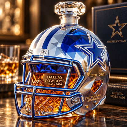 ⭐DALLAS 66th Anniversary Helmet Whiskey Bottle