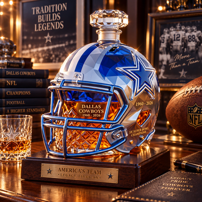 ⭐DALLAS 66th Anniversary Helmet Whiskey Bottle