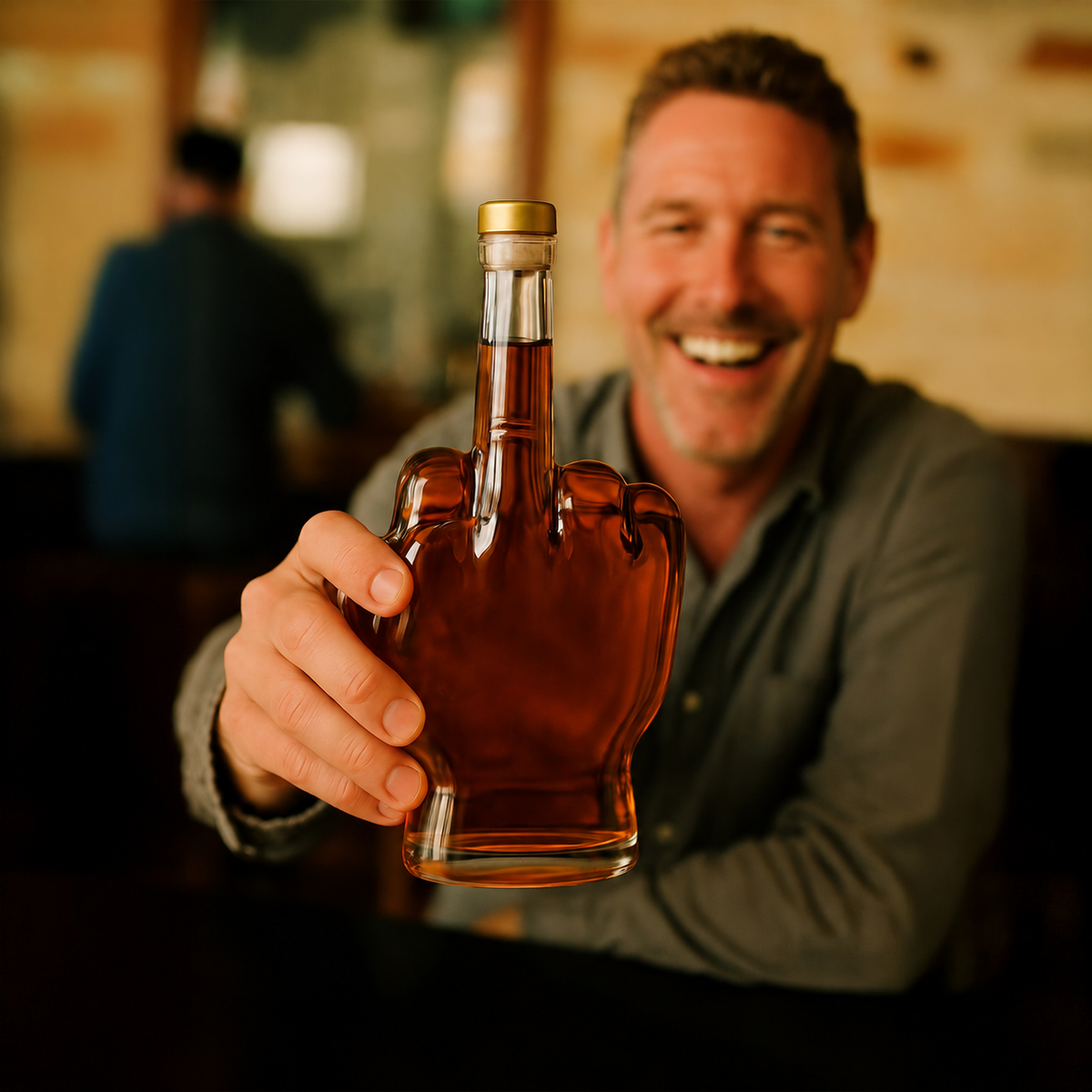 Middle Finger Whiskey Decanter – Funny Hand-Shaped Liquor Bottle & Unique Gift for Men