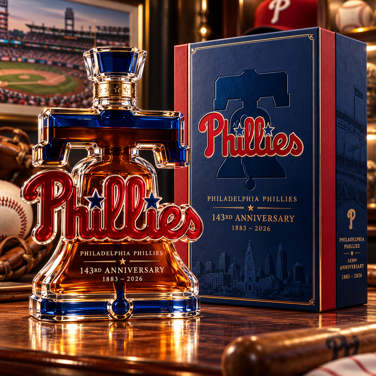 The Phils 143rd Anniversary Whiskey Bottle